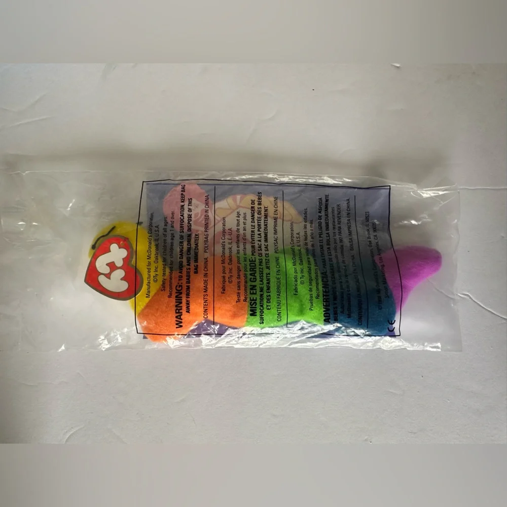 TY Beanie Baby snake  Toy - Yellow and Purple‎